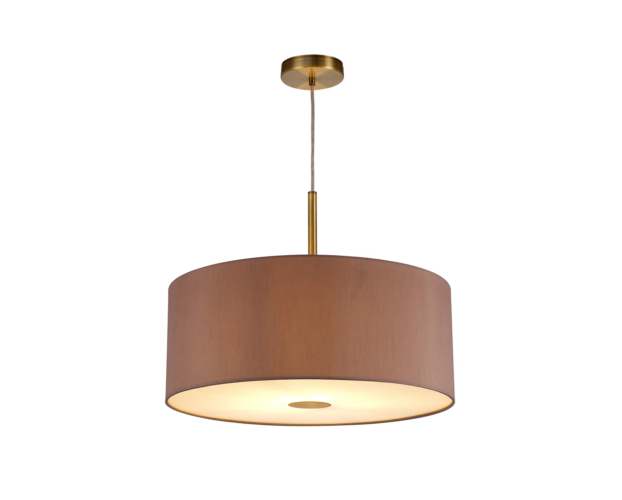 Baymont 50cm Pendant 1 Light Antique Brass, Taupe/Halo Gold, Frosted Diffuser DK0225  Deco Baymont AB TA
